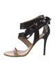 Valentino Patent Leather Bow Accents Sandals