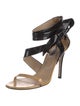 Valentino Patent Leather Bow Accents Sandals
