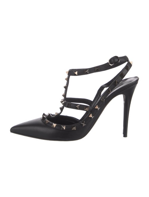 Valentino Rockstud Accents Leather T-Strap Pumps