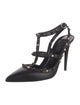 Valentino Rockstud Accents Leather T-Strap Pumps
