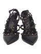 Valentino Rockstud Accents Leather T-Strap Pumps