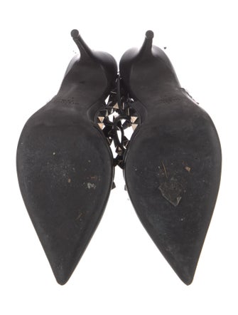 Valentino Rockstud Accents Leather T-Strap Pumps