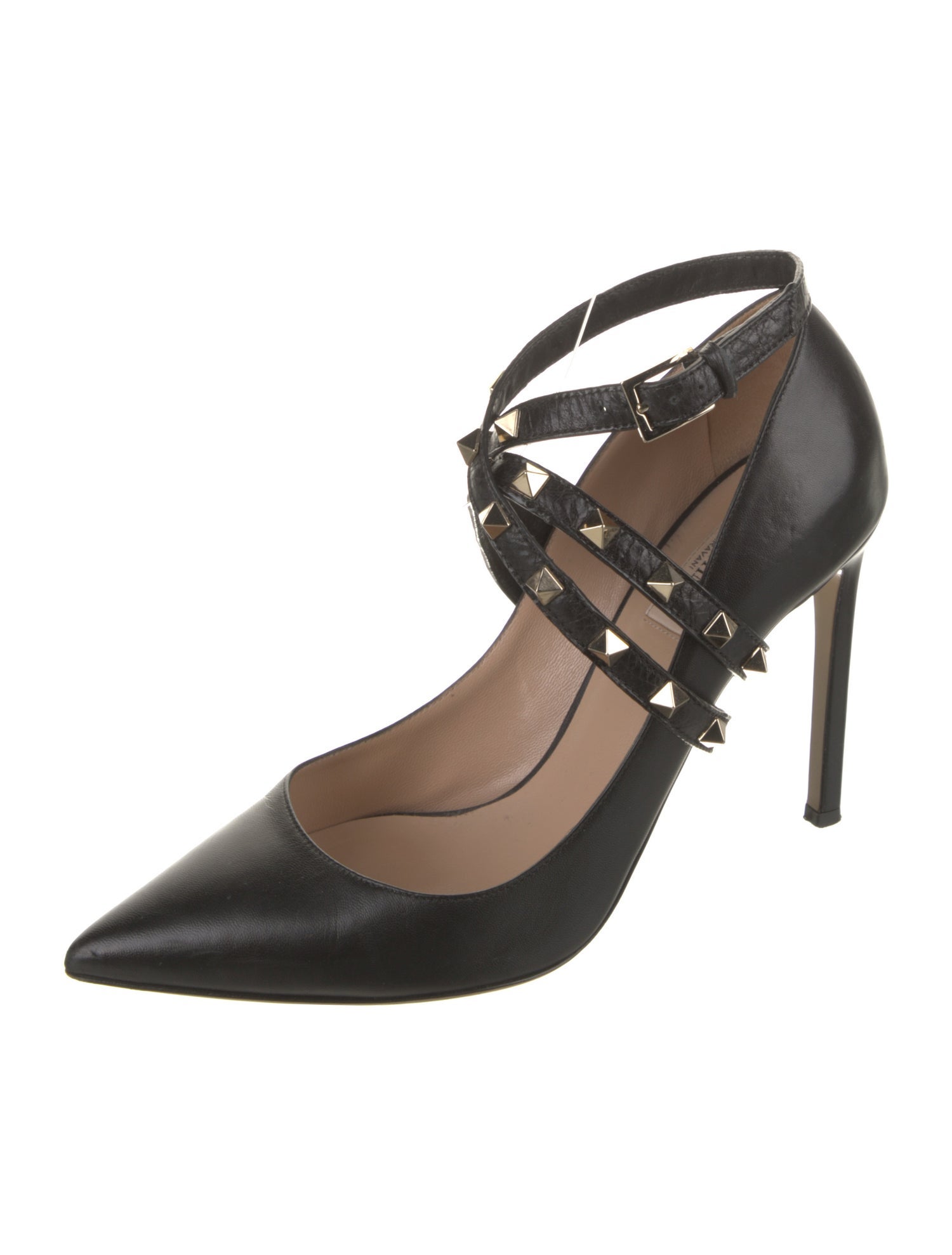 Valentino Rockstud Accents Leather Pumps
