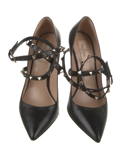Valentino Rockstud Accents Leather Pumps