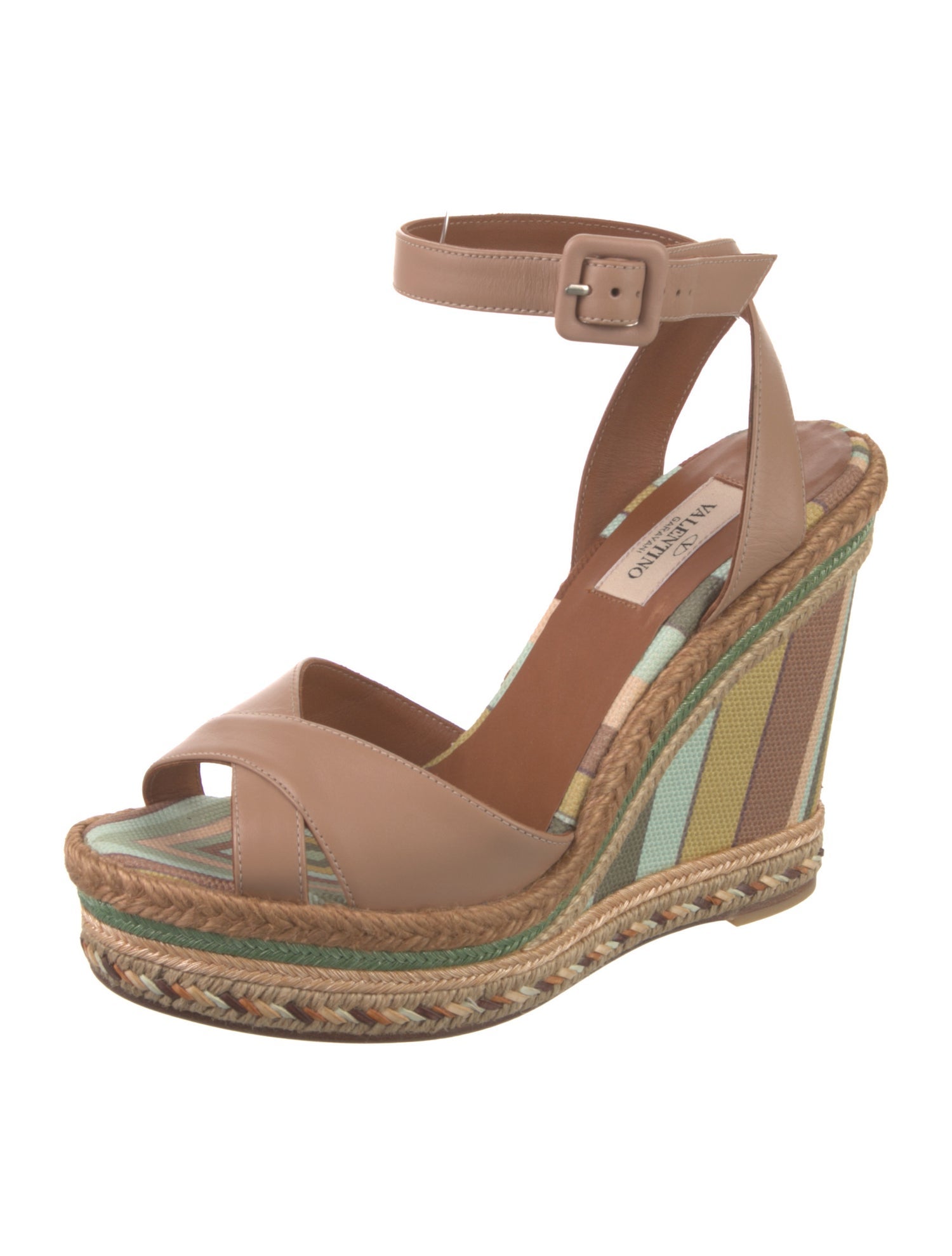 Valentino Leather Printed Espadrilles w/ Tags