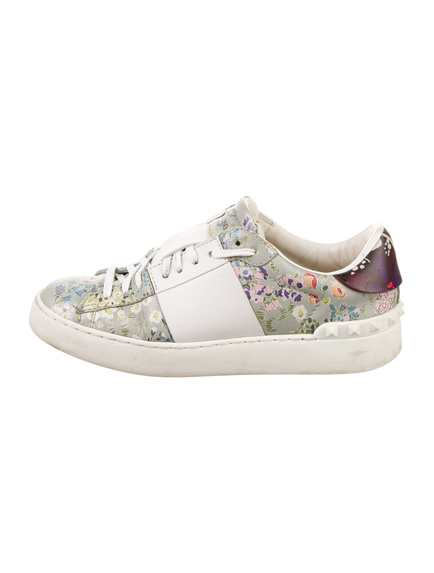 Valentino Leather Printed Sneakers