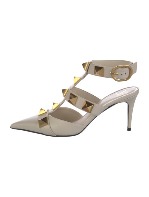 Valentino Rockstud Accents Leather T-Strap Sandals