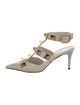 Valentino Rockstud Accents Leather T-Strap Sandals
