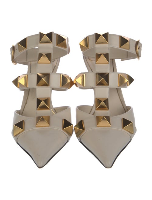 Valentino Rockstud Accents Leather T-Strap Sandals