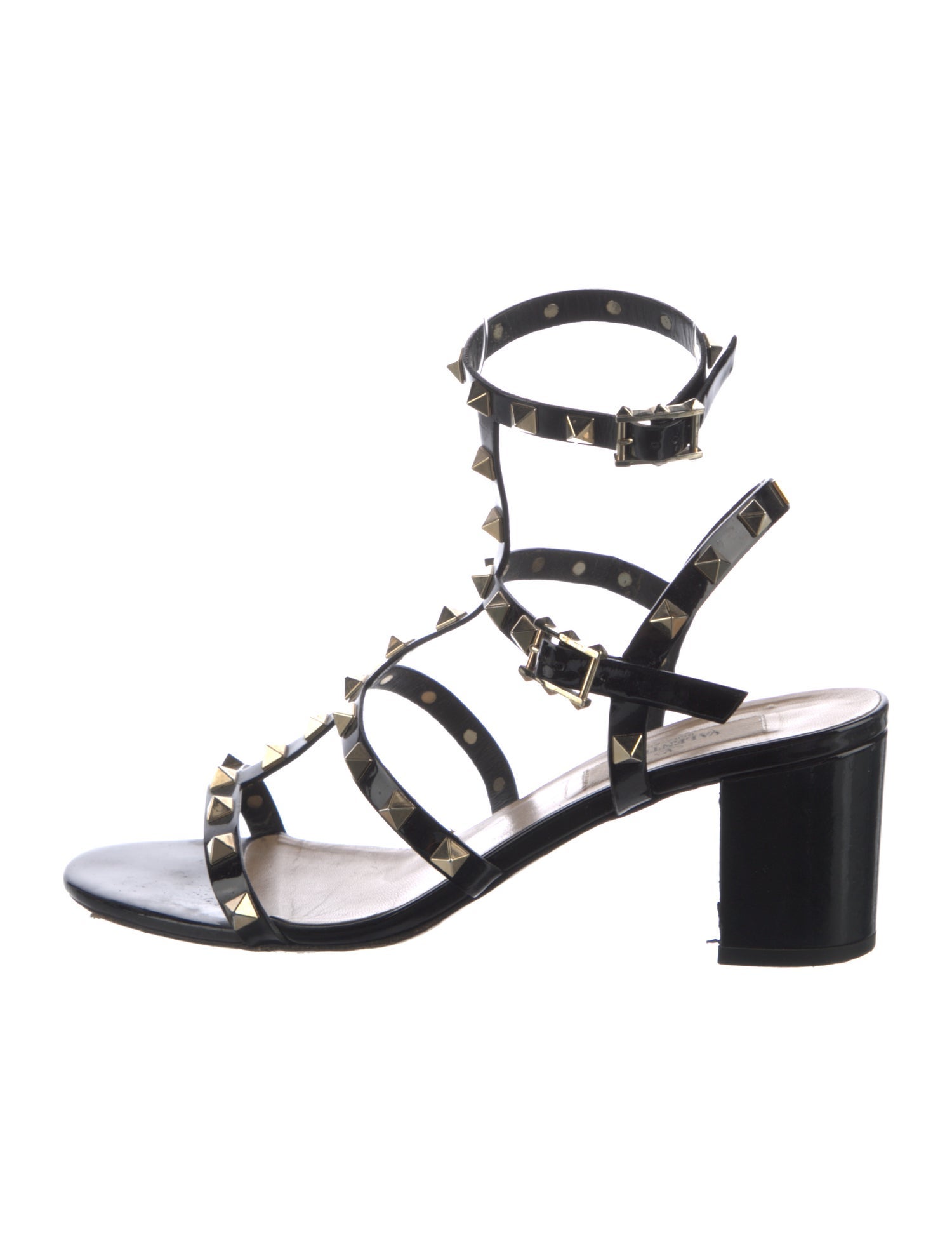 Valentino Rockstud Accents Leather Gladiator Sandals