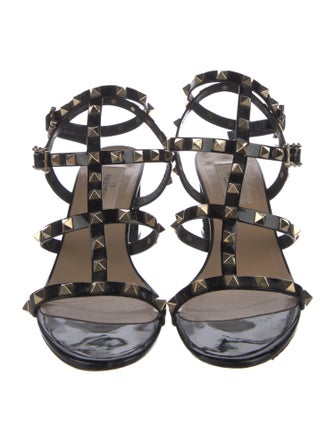 Valentino Rockstud Accents Leather Gladiator Sandals