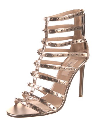 Valentino Rockstud Accents Leather Gladiator Sandals