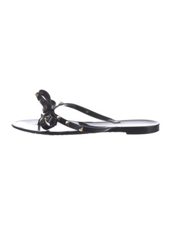 Valentino Rockstud Accents Rubber Flip Flops