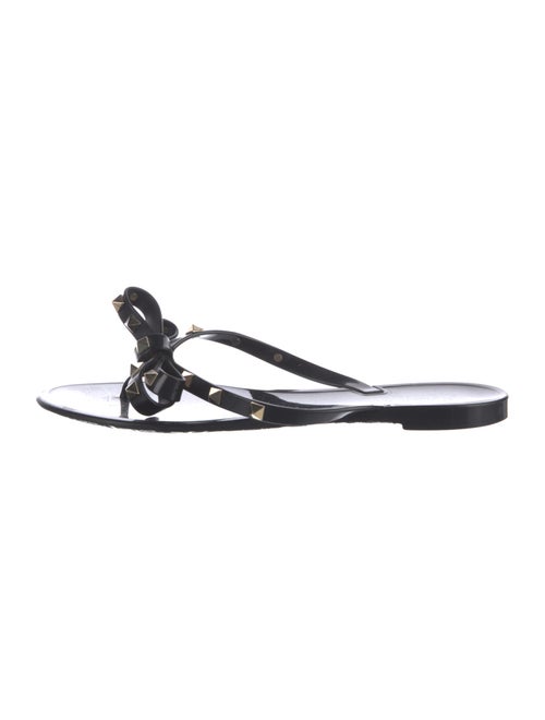 Valentino Rockstud Accents Rubber Flip Flops