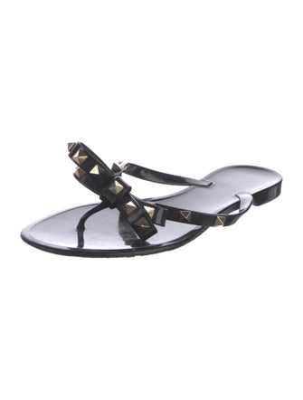 Valentino Rockstud Accents Rubber Flip Flops