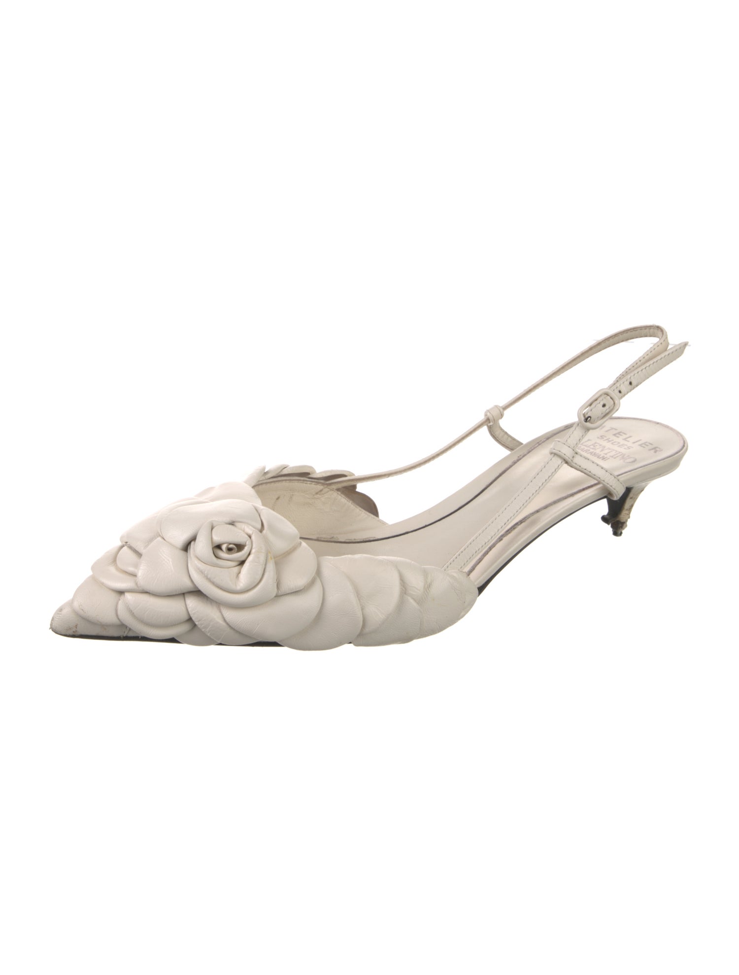 Valentino Leather Slingback Flats