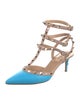 Valentino Rockstud Accents Leather T-Strap Pumps