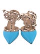 Valentino Rockstud Accents Leather T-Strap Pumps