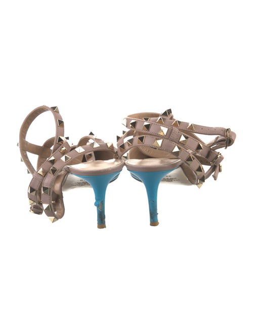 Valentino Rockstud Accents Leather T-Strap Pumps