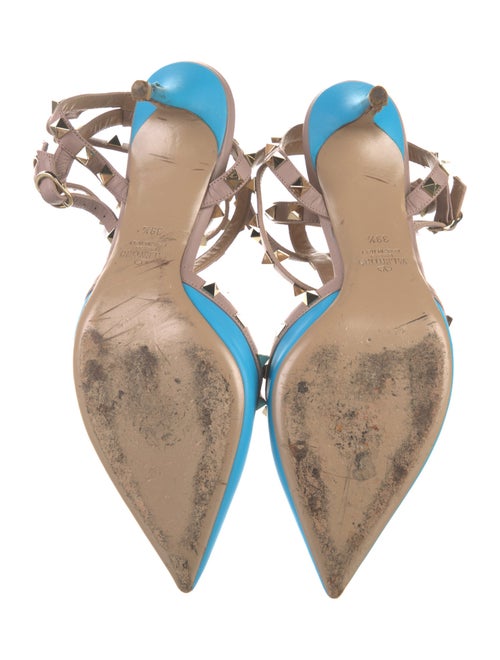 Valentino Rockstud Accents Leather T-Strap Pumps