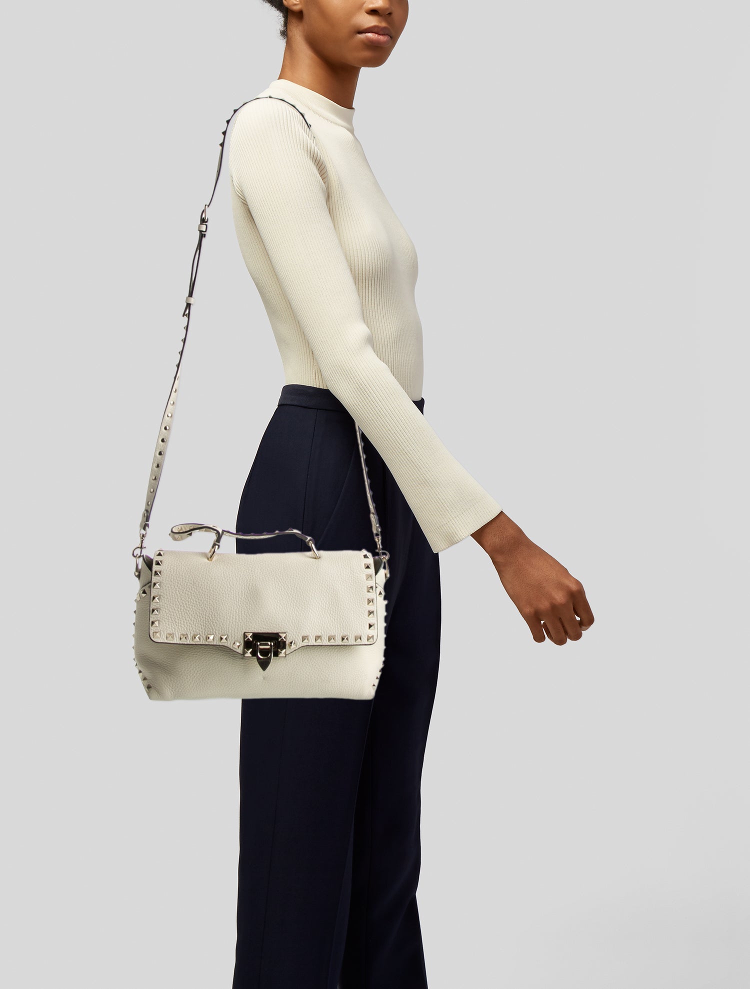Valentino Rockstud Top Handle Bag