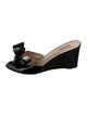 Valentino Patent Leather Bow Accents Slides