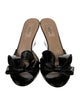 Valentino Patent Leather Bow Accents Slides