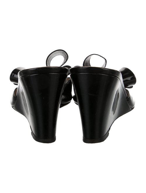 Valentino Patent Leather Bow Accents Slides