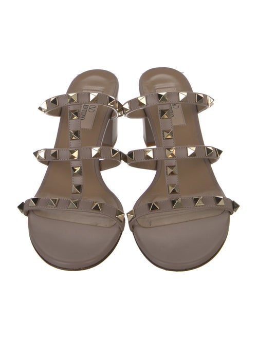 Valentino Rockstud Accents Leather Slides