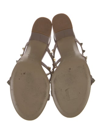 Valentino Rockstud Accents Leather Slides