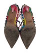 Valentino 1973 Pattern Leather T-Strap Pumps