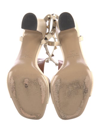 Valentino Rockstud Accents Leather T-Strap Pumps