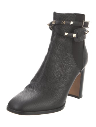 Valentino Rockstud Accents Leather Boots