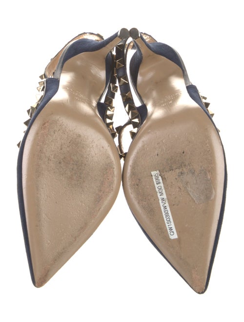 Valentino Rockstud Accents Suede T-Strap Pumps