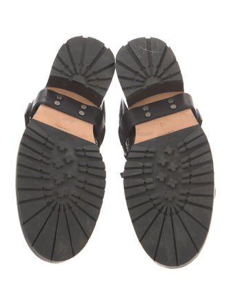 Valentino Rockstud Accents Leather Combat Boots