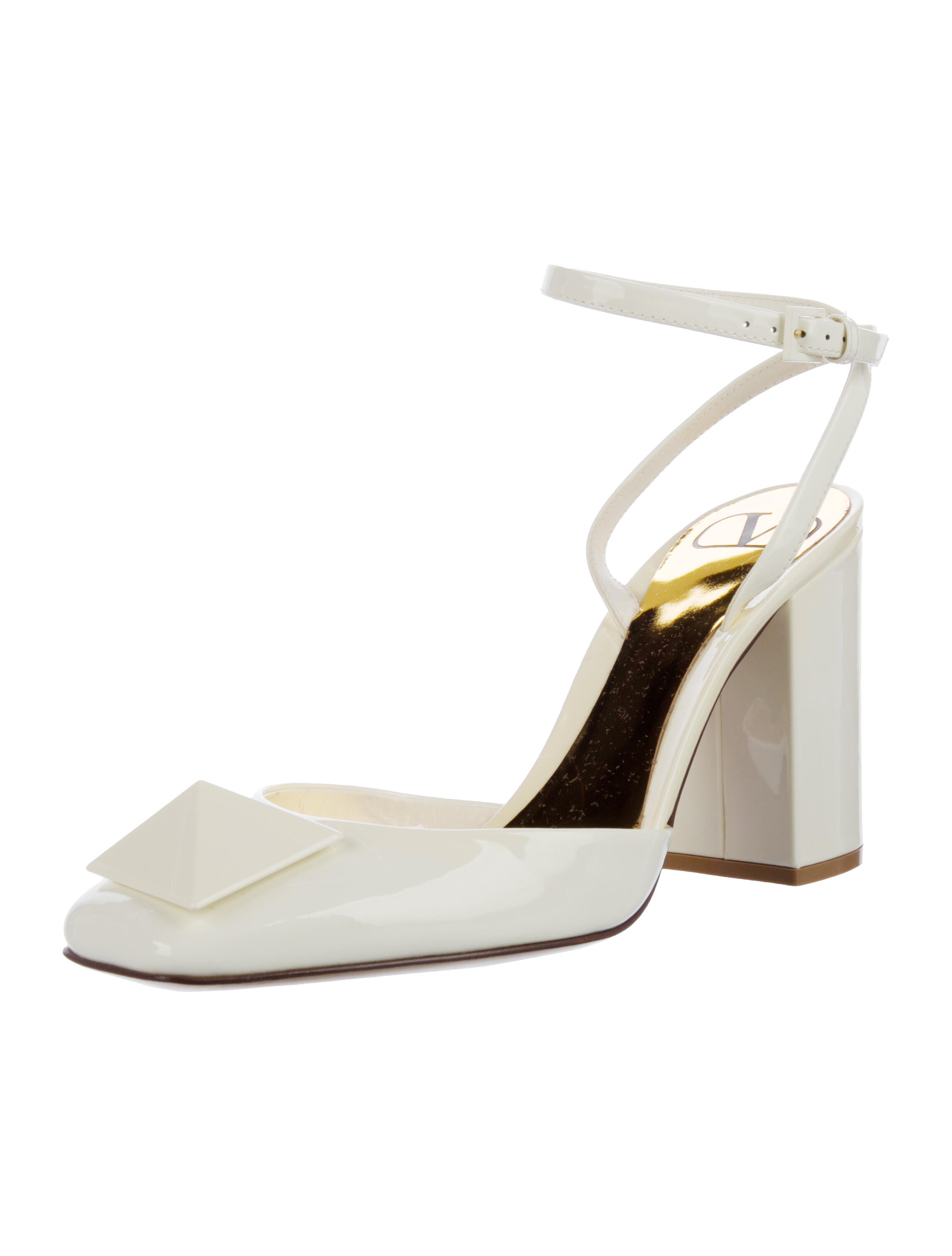 Valentino Rockstud Accents Patent Leather Slingback Pumps