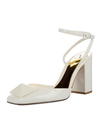 Valentino Rockstud Accents Patent Leather Slingback Pumps