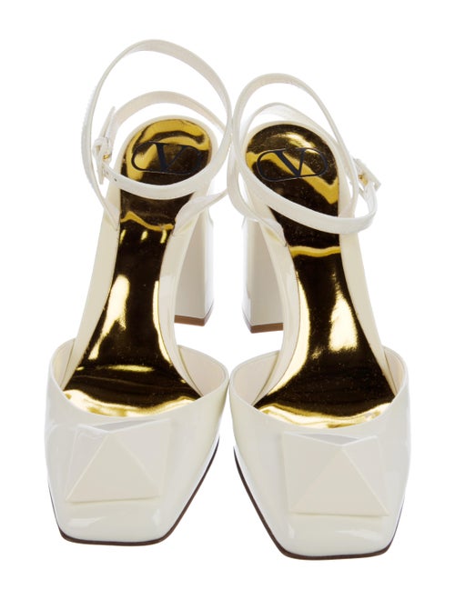 Valentino Rockstud Accents Patent Leather Slingback Pumps