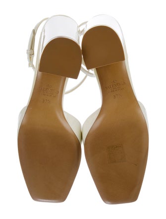 Valentino Rockstud Accents Patent Leather Slingback Pumps