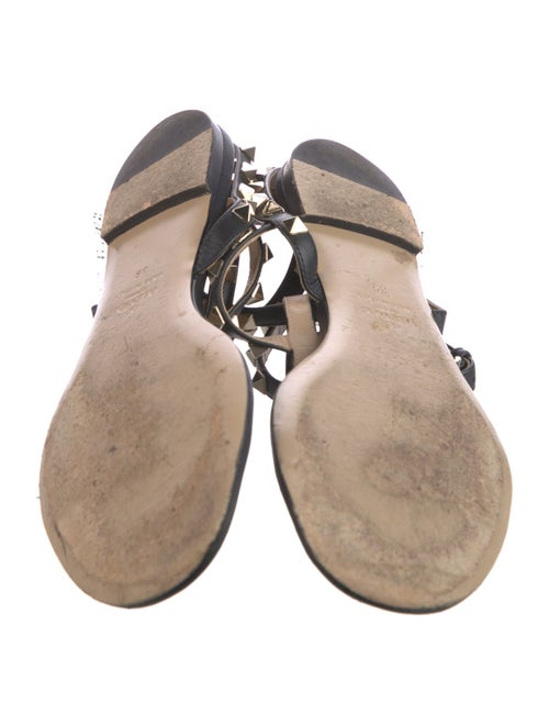 Valentino Leather Studded Accents T-Strap Sandals
