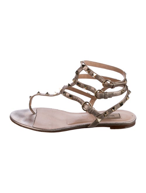 Valentino Rockstud Accents Leather Gladiator Sandals