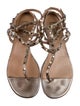 Valentino Rockstud Accents Leather Gladiator Sandals