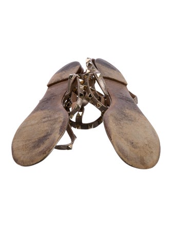Valentino Rockstud Accents Leather Gladiator Sandals