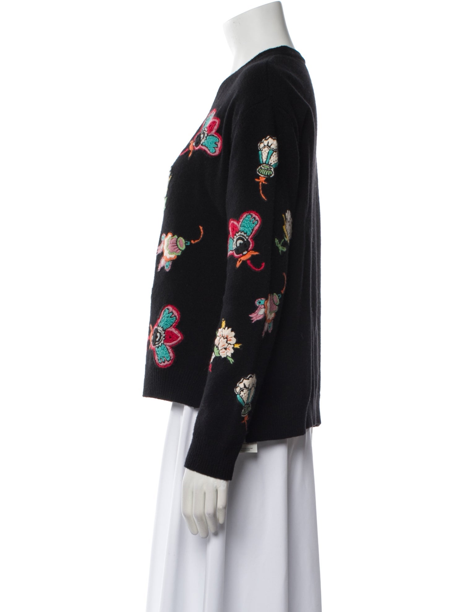 Valentino Virgin Wool Floral Print Sweater