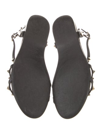 Valentino Rockstud Accents PVC T-Strap Sandals