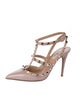 Valentino Rockstud Accents Patent Leather T-Strap Pumps