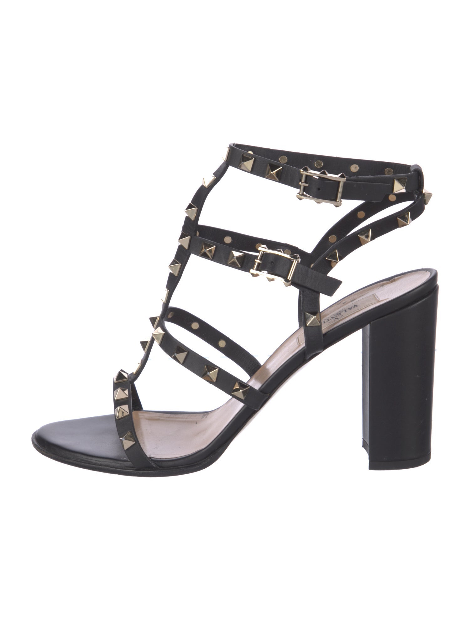 Valentino Rockstud Accents Leather Gladiator Sandals