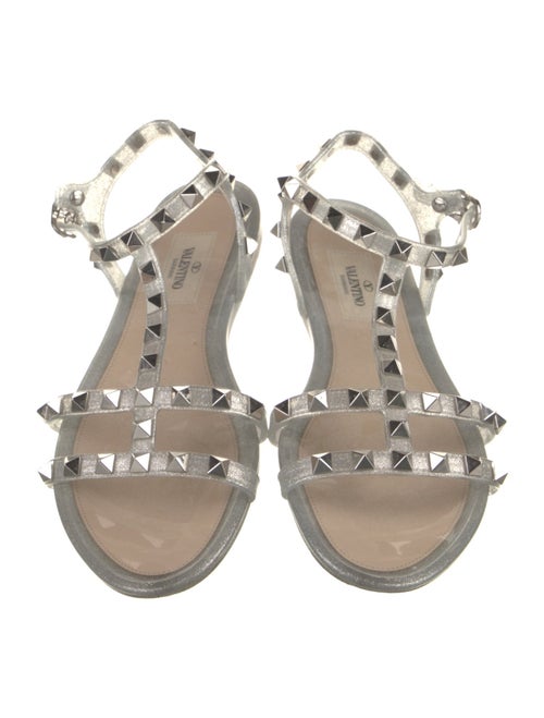 Valentino Rockstud Accents Rubber Slingback Flats