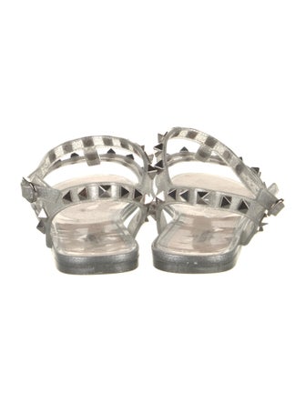 Valentino Rockstud Accents Rubber Slingback Flats