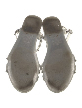 Valentino Rockstud Accents Rubber Slingback Flats